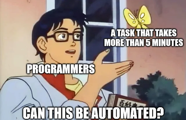 Meme sobre la automatización de tareas