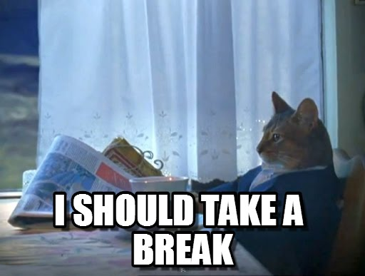 Meme sulla necessità di una pausa